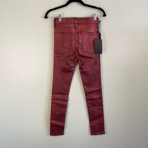 Rag & Bone Redmet Metallic Ankle High Rise Skinny Pants Size 24 NWT - Picture 2 of 9